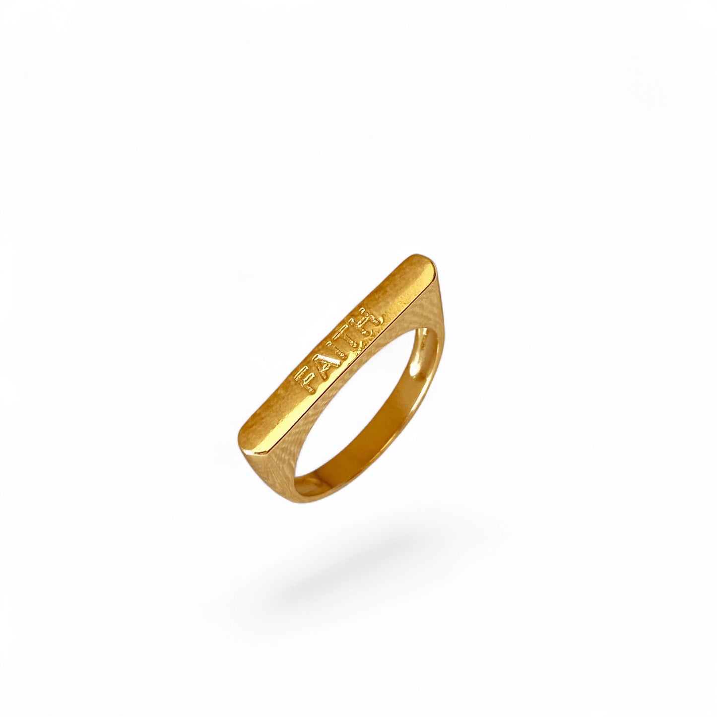Faith Engraved Stackable 18K Gold Filled Ring