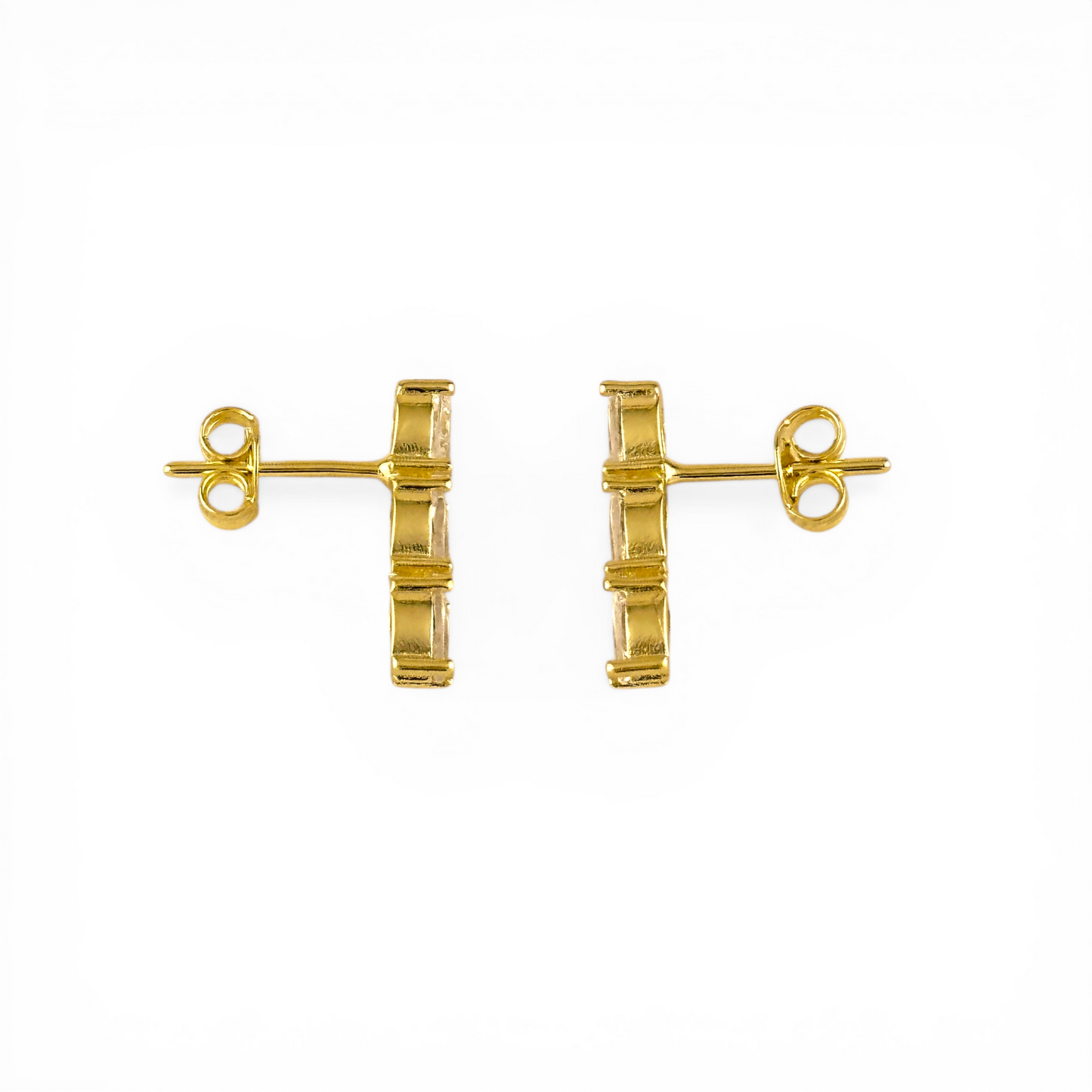 24mm Triple CZ Drop 18K Gold Filled Earrings
