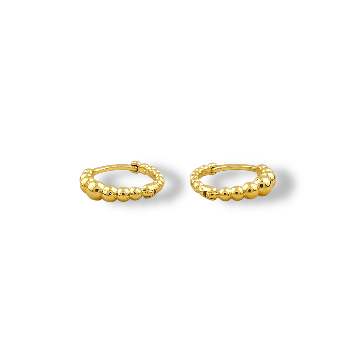 15mm Textured Ball Huggie Hoop 18k Gold Filled Earrings
