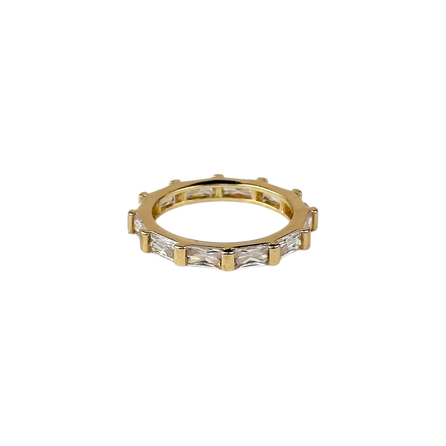 Baguette CZ Eternity Band 18k Gold Filled Ring