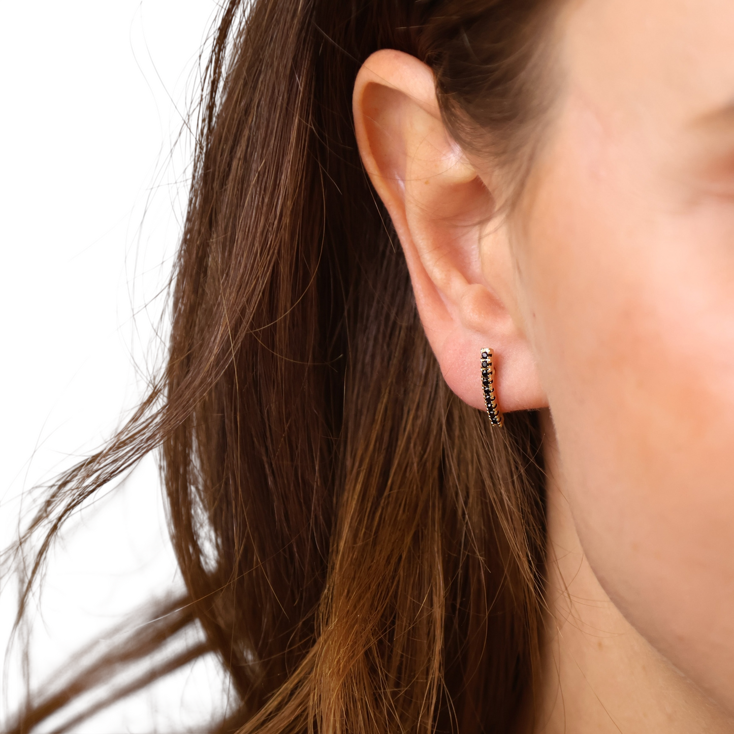 CZ Bar Stud 18k Gold Filled Earrings