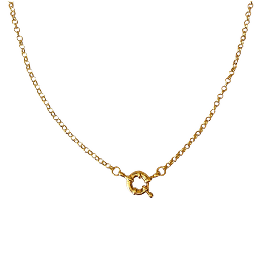 2.8mm Spring Clasp Rolo Chain 18k Gold Filled Necklace