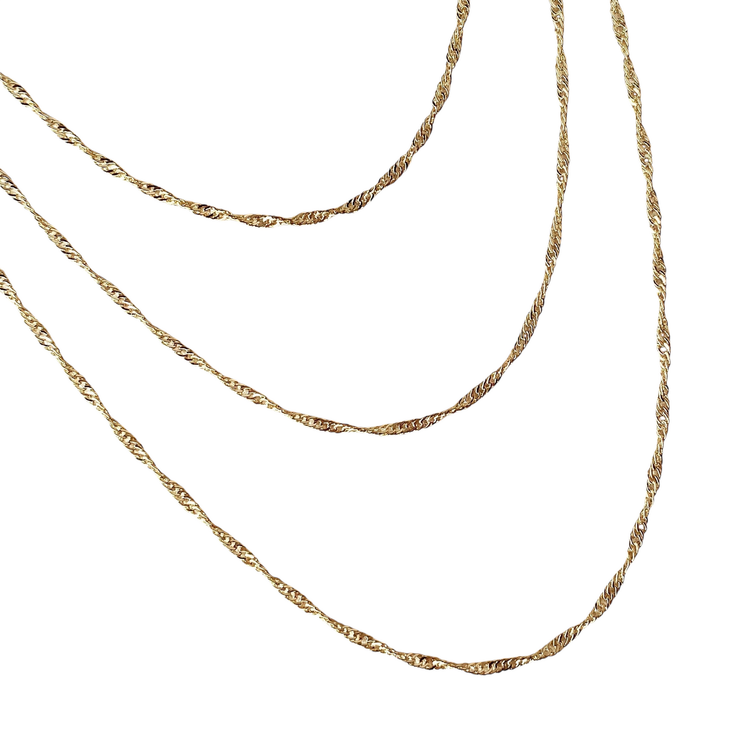 1.3mm Singapore Chain 18k Gold Filled Necklace
