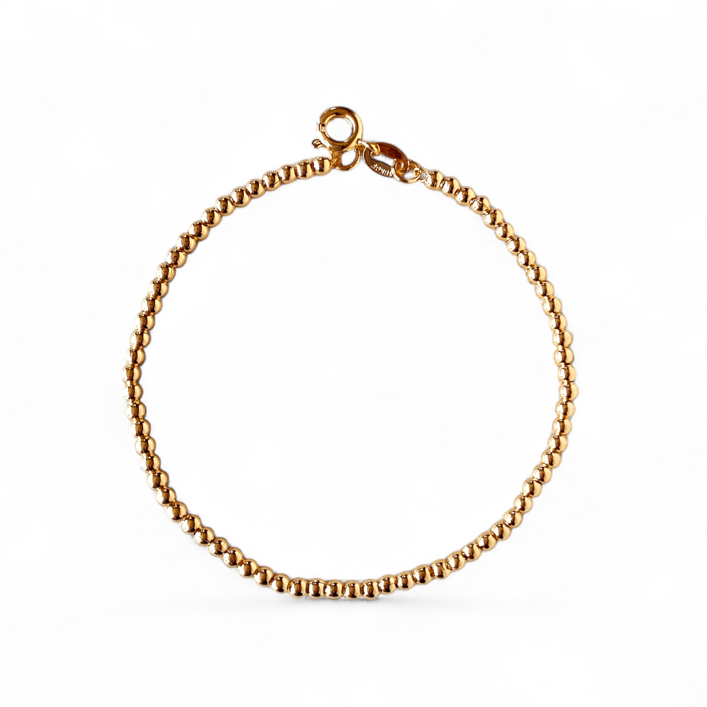 2.5mm Beaded Chain 18K Gold Filled Bracelet