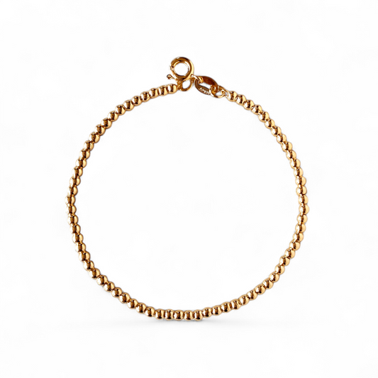 2.5mm Beaded Chain 18K Gold Filled Bracelet