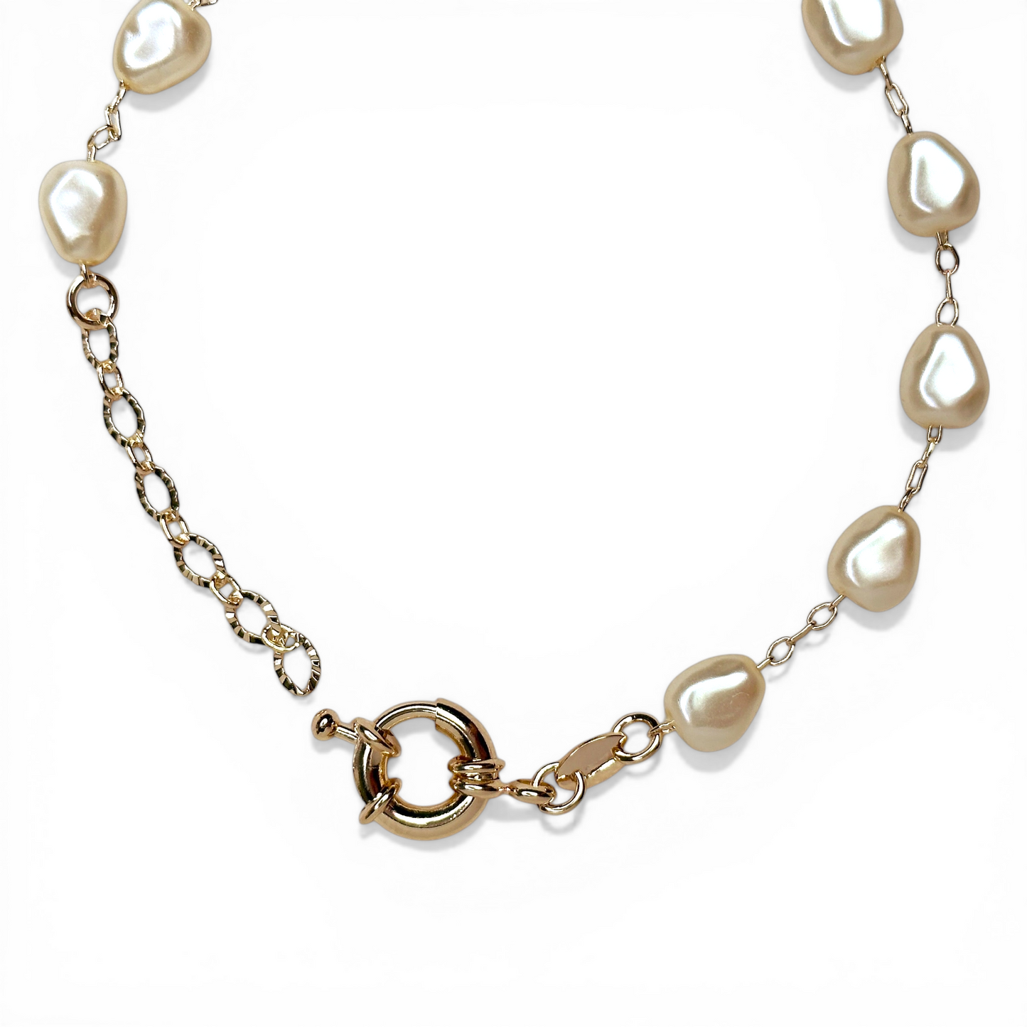 Baroque Pearl Chain 18K Gold Filled Bracelet