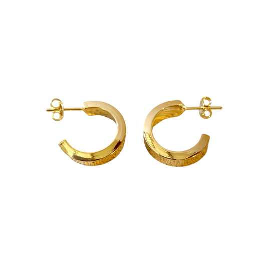 18mm Flat Open Hoop 18k Gold Filled Earrings