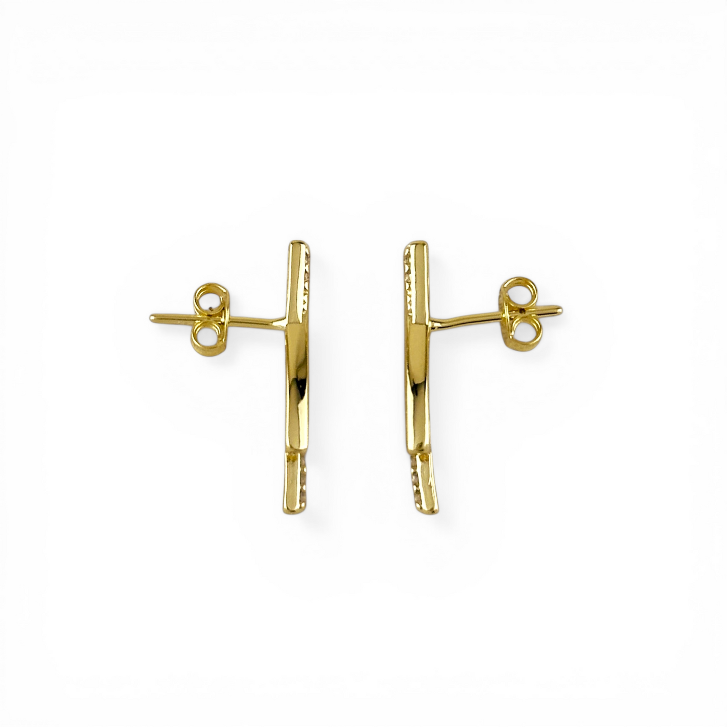 24mm Intertwined Bar Pavé CZ Drop 18K Gold Filled Earrings