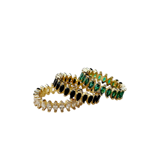 CZ Marquise Eternity Band 18k Gold Filled Ring