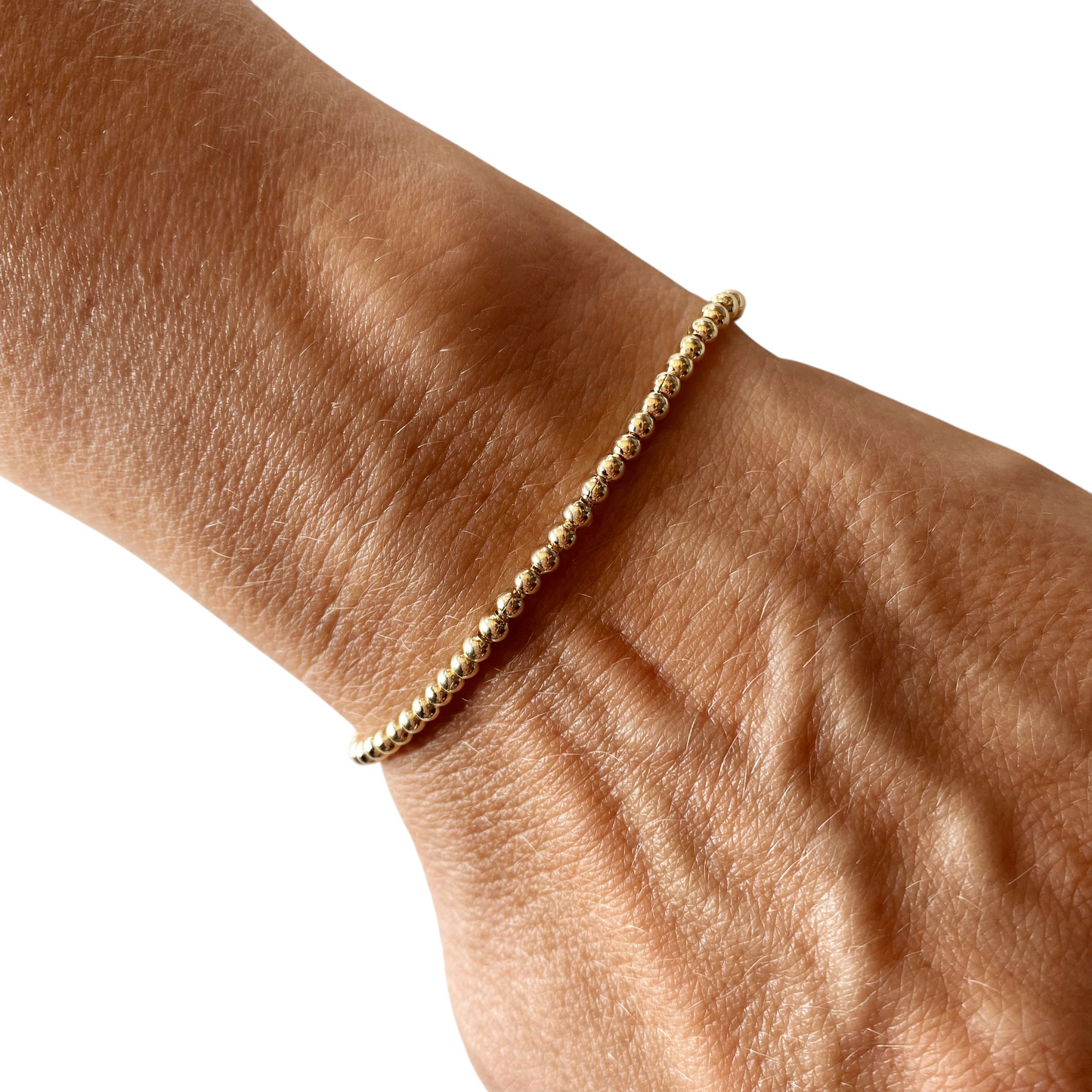 2.5mm Beaded Chain 18K Gold Filled Bracelet