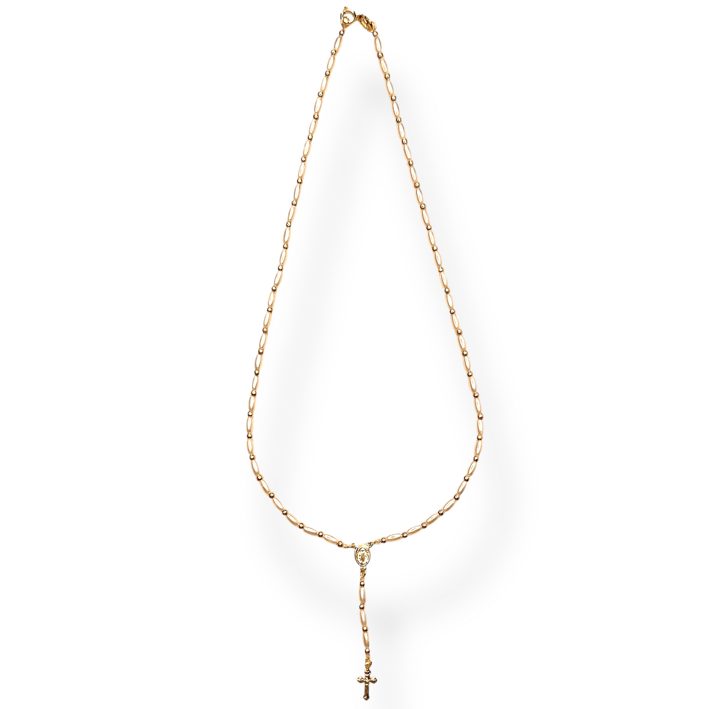 Pearl Rosary 18k Gold Filled Necklace