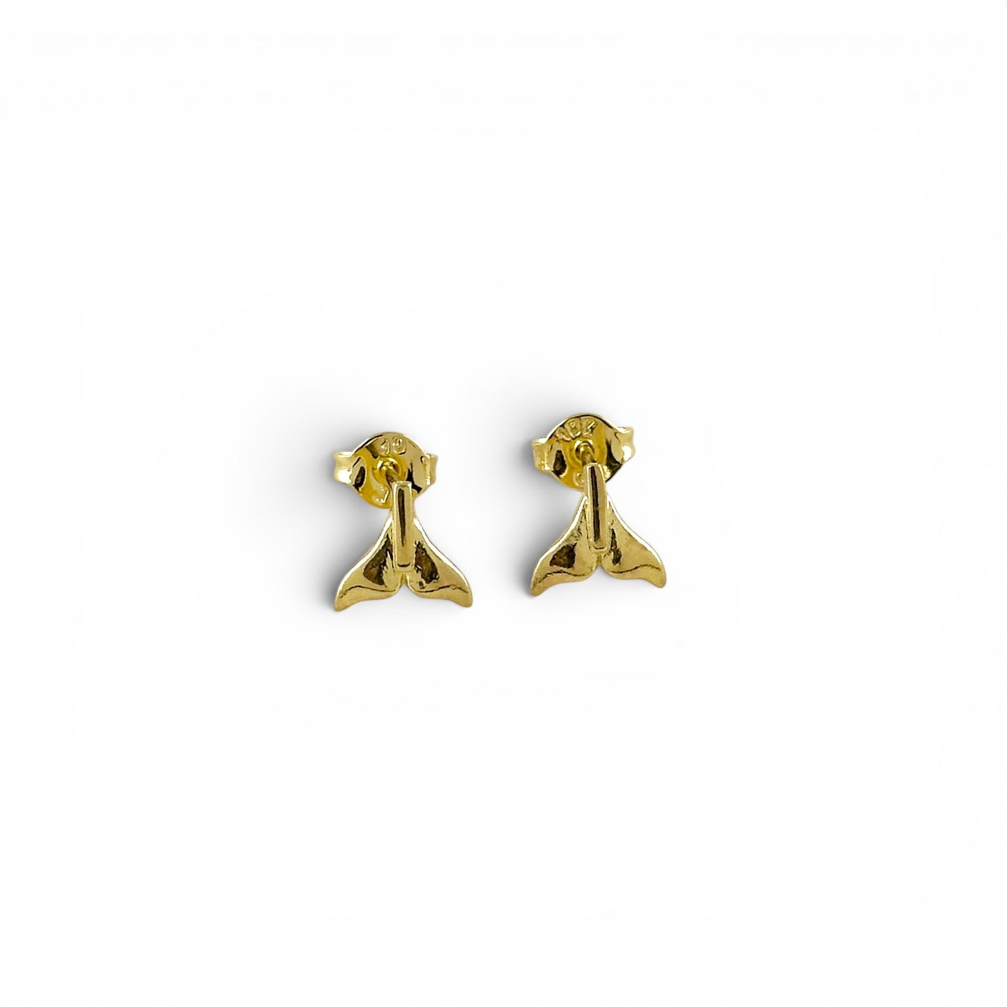 Whale Tail 7mm 18K Gold Filled Stud Earrings