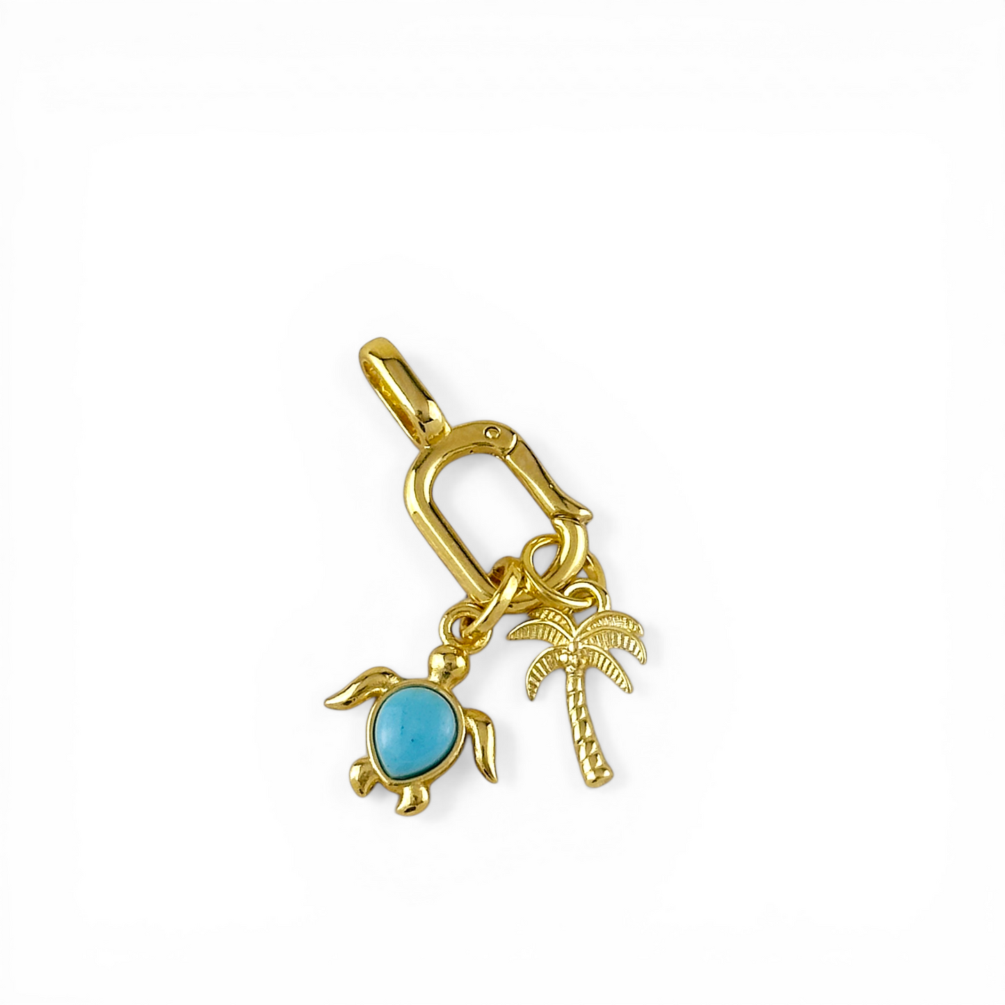 Sea Turtle Turquoise 18mm 18K Gold Filled Charm