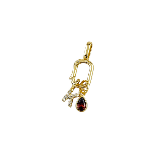 Initial Letter Pavé CZ 12mm 18K Gold Filled Charm