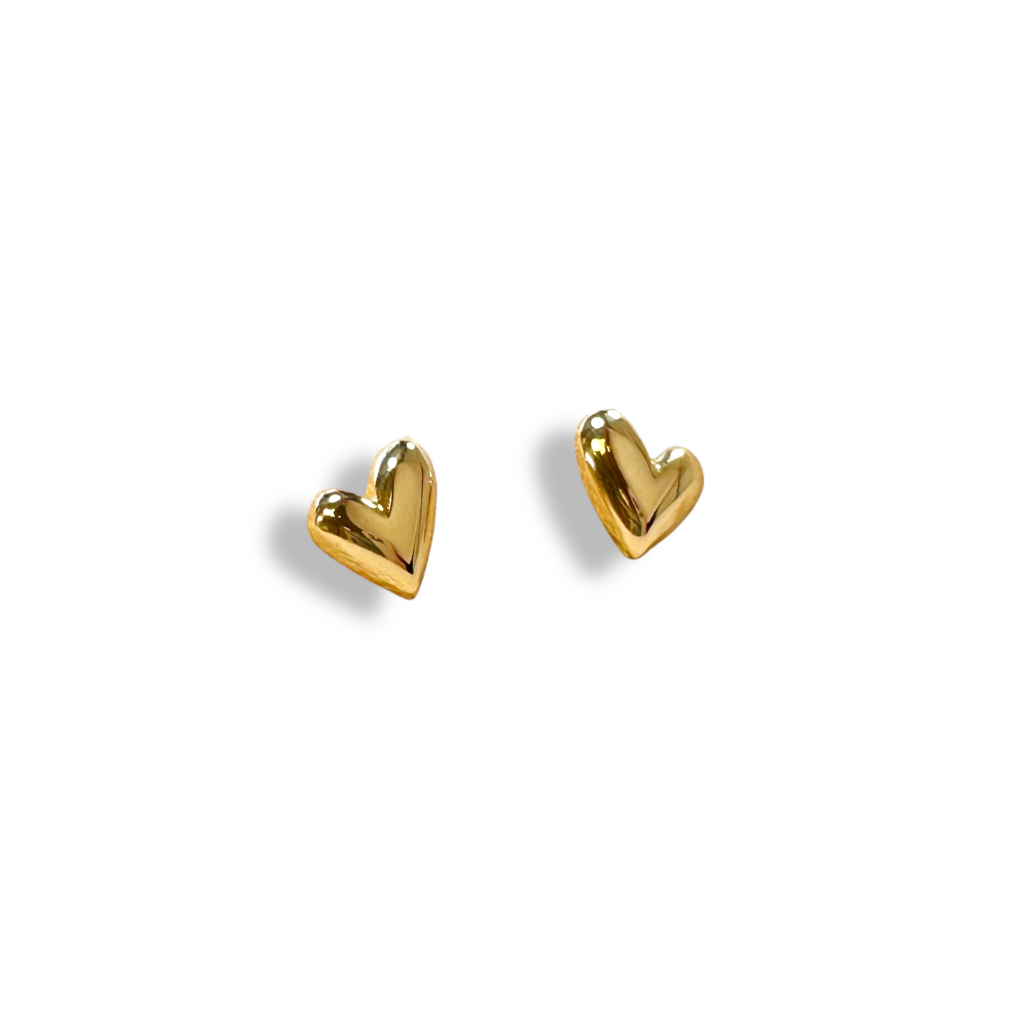 8mm Asymmetric Heart Stud 18K Gold Filled Earrings