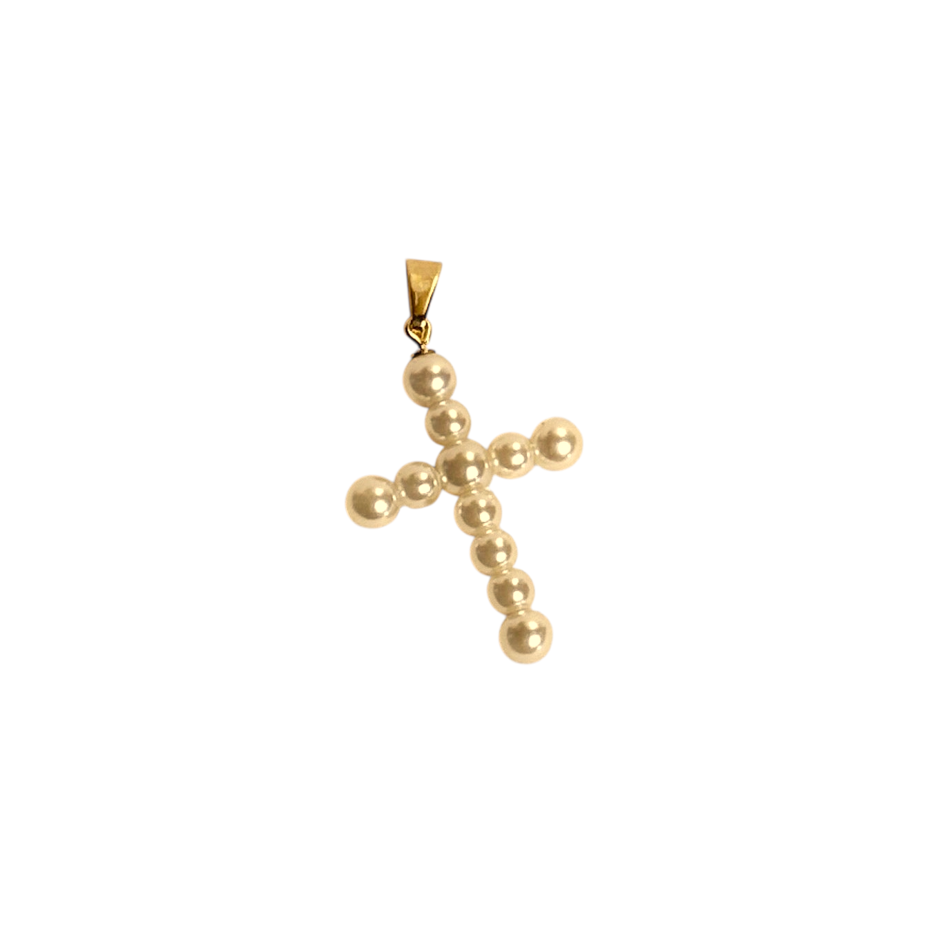40mm Pearl Cross 18k Gold Filled Pendant