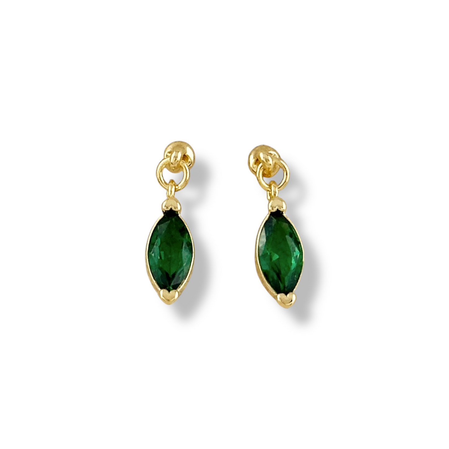 15mm Marquise CZ Drop 18k Gold Filled Earrings