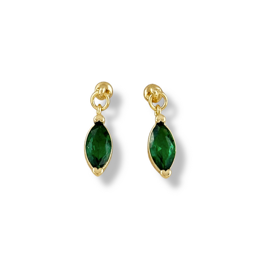 15mm Marquise CZ Drop 18k Gold Filled Earrings
