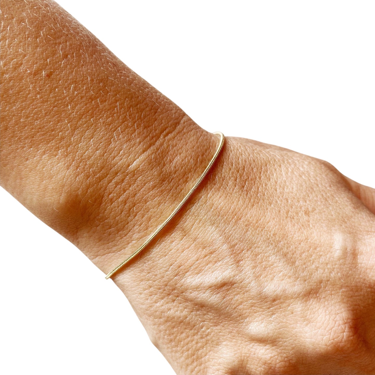 1.2mm Round Snake Chain 18k Gold Filled Bracelet