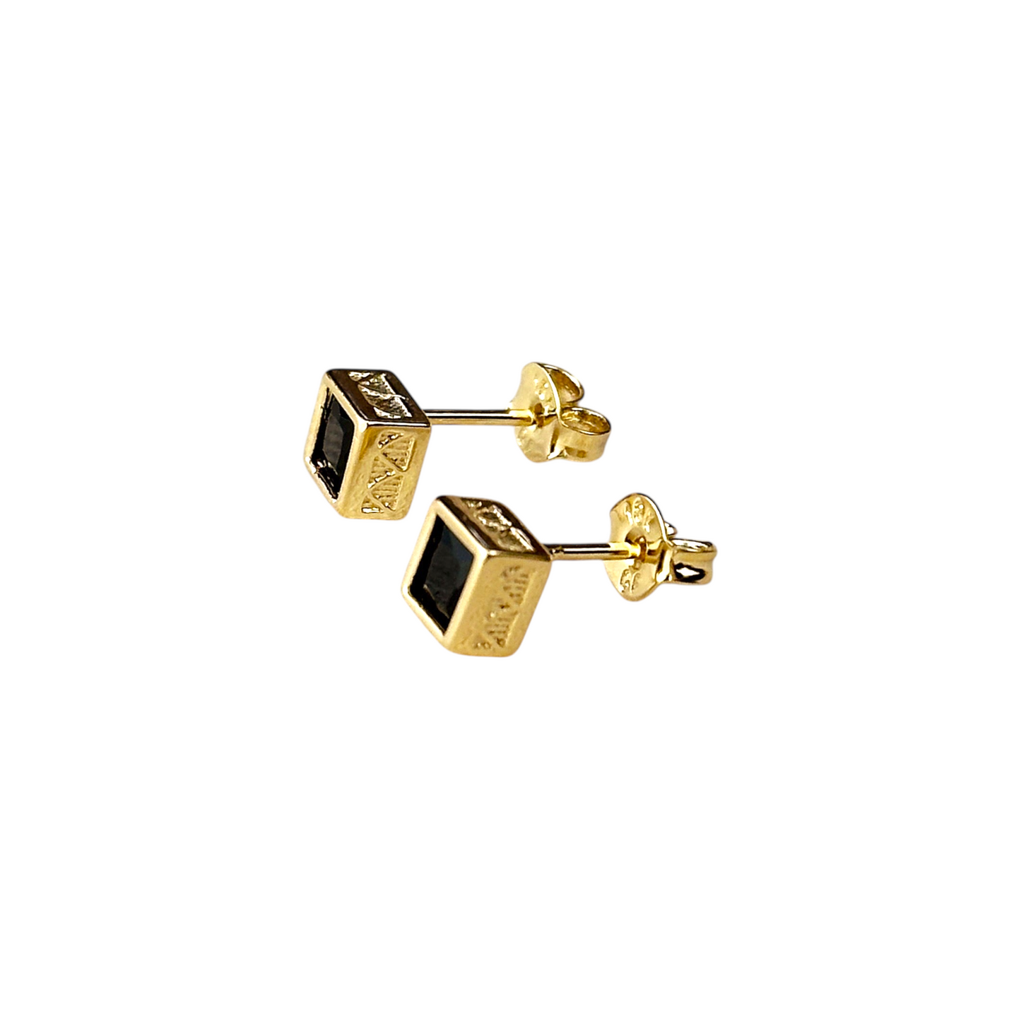 5mm Square CZ Stud 18k Gold Filled Earrings