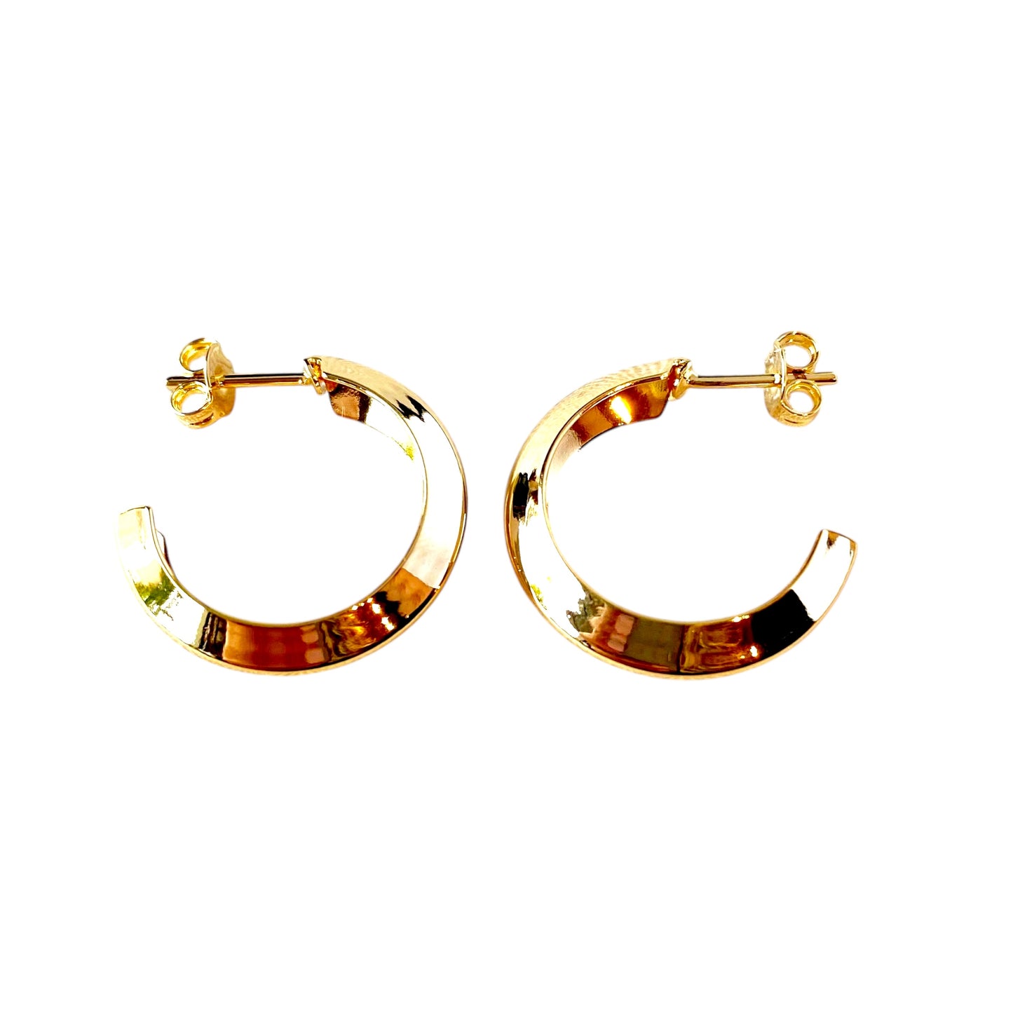 23mm Faceted Open Hoop 18k Gold Filled Earrings
