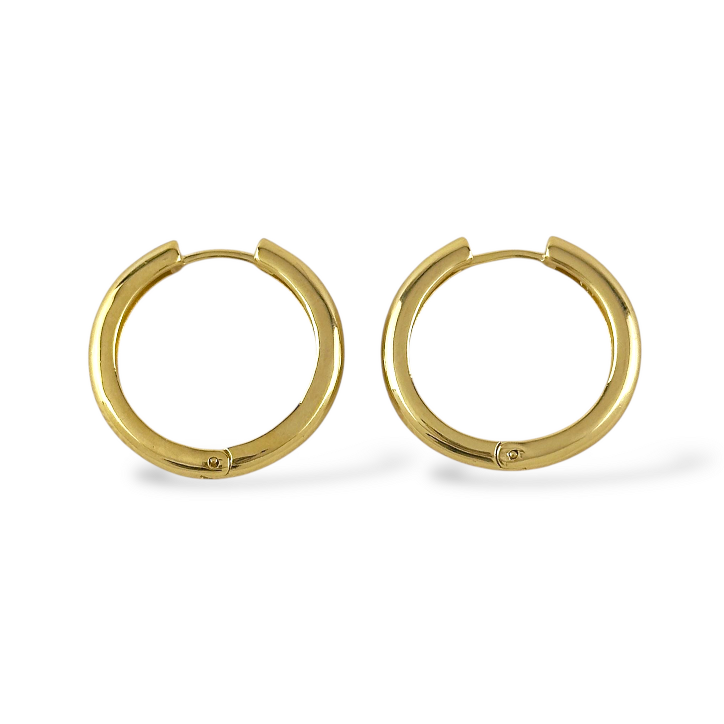 25mm Polished Hinged Huggie 18K Gold Filled Hoop Earrings