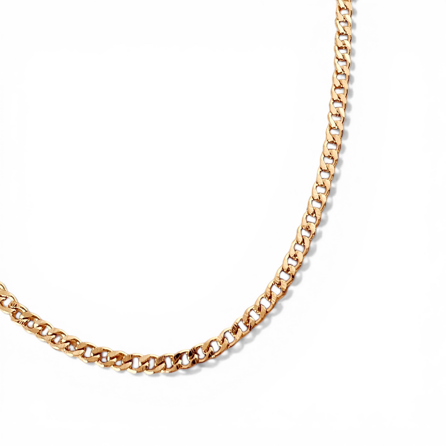 2mm Cuban Chain 18K Gold Filled Necklace