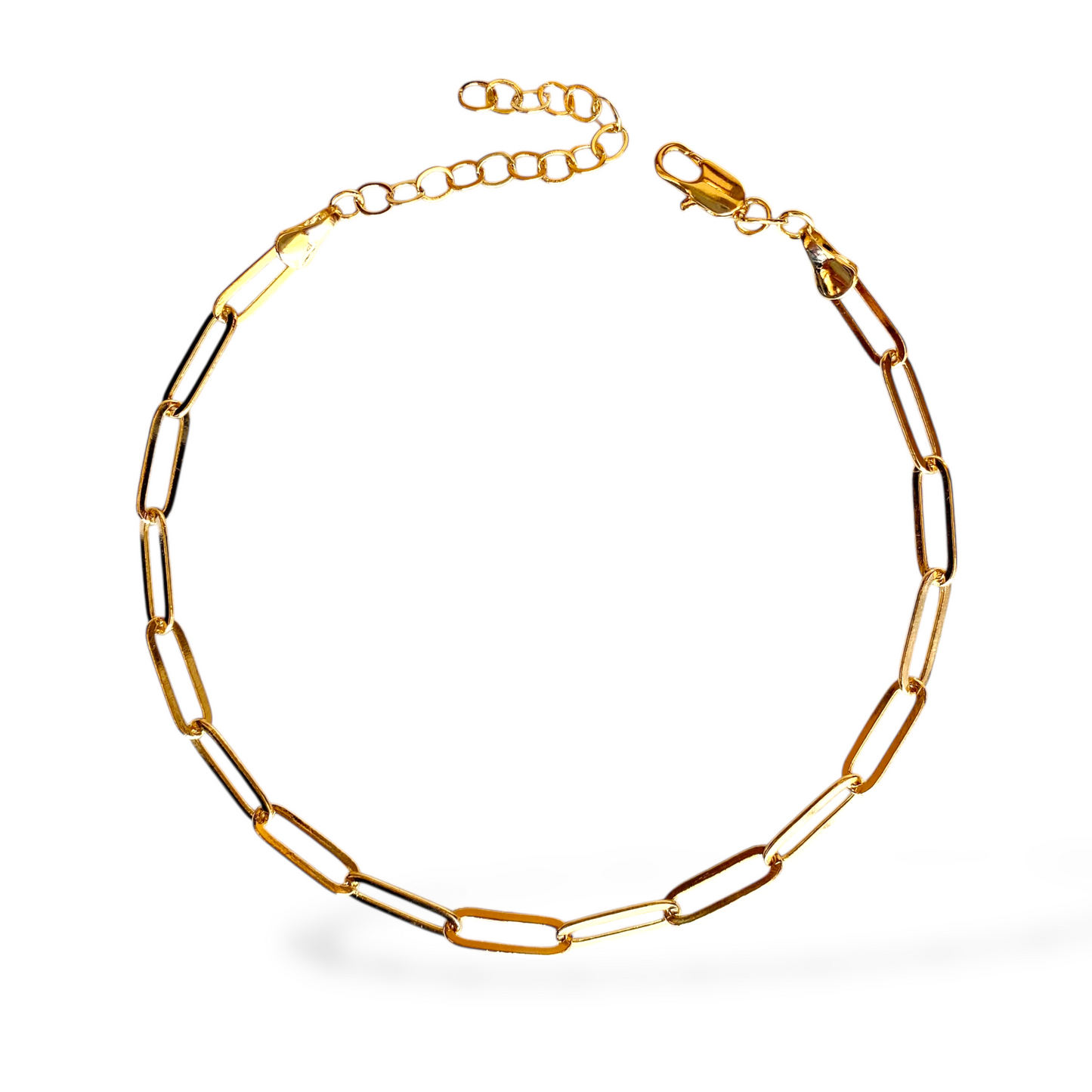 4.5mm Classic Paperclip Link Chain 18k Gold Filled Anklet