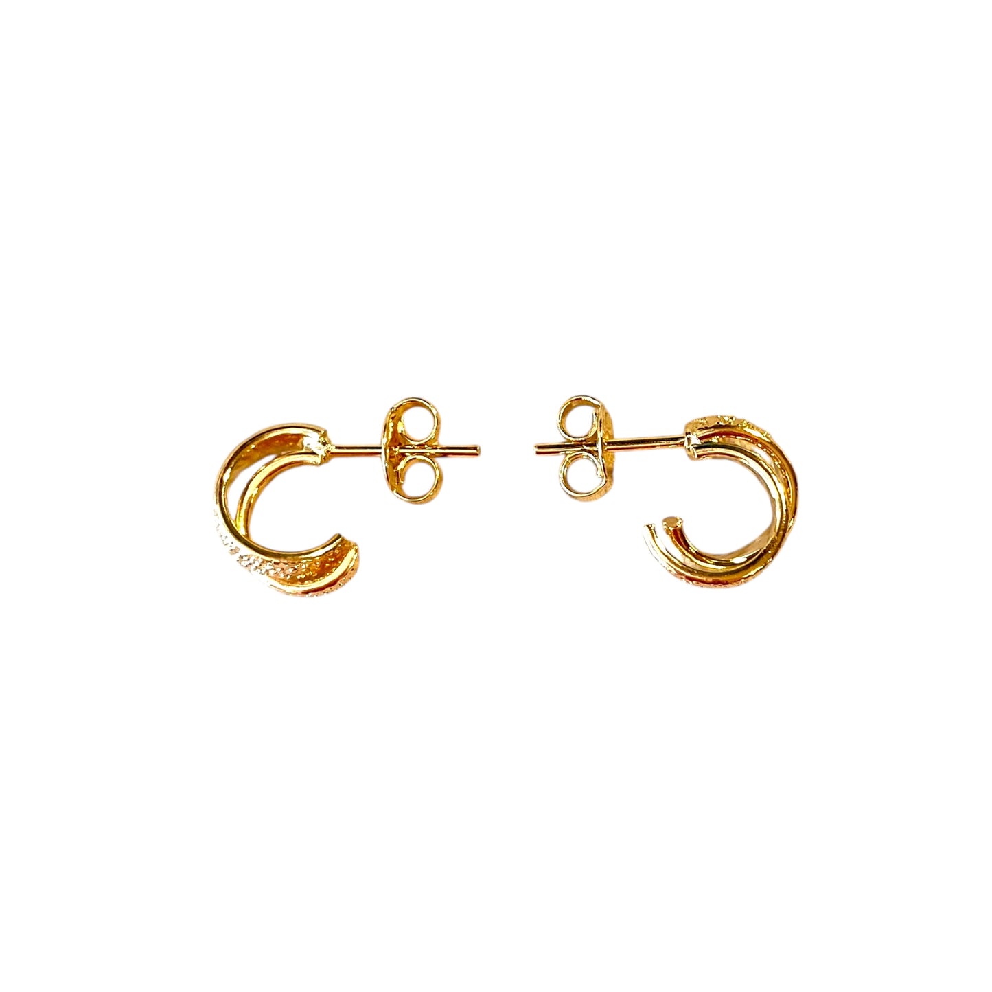 10mm Double Wire Open Hoop 18k Gold Filled Earrings