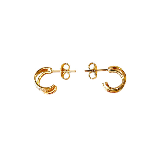 10mm Double Wire Open Hoop 18k Gold Filled Earrings
