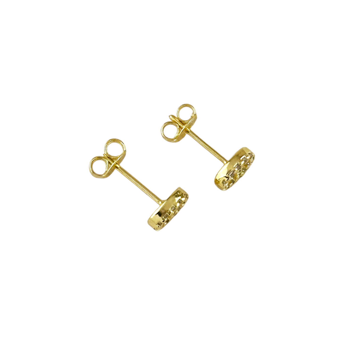 7x5mm Pavé CZ Mariner Link Stud 18k Gold Filled Earrings
