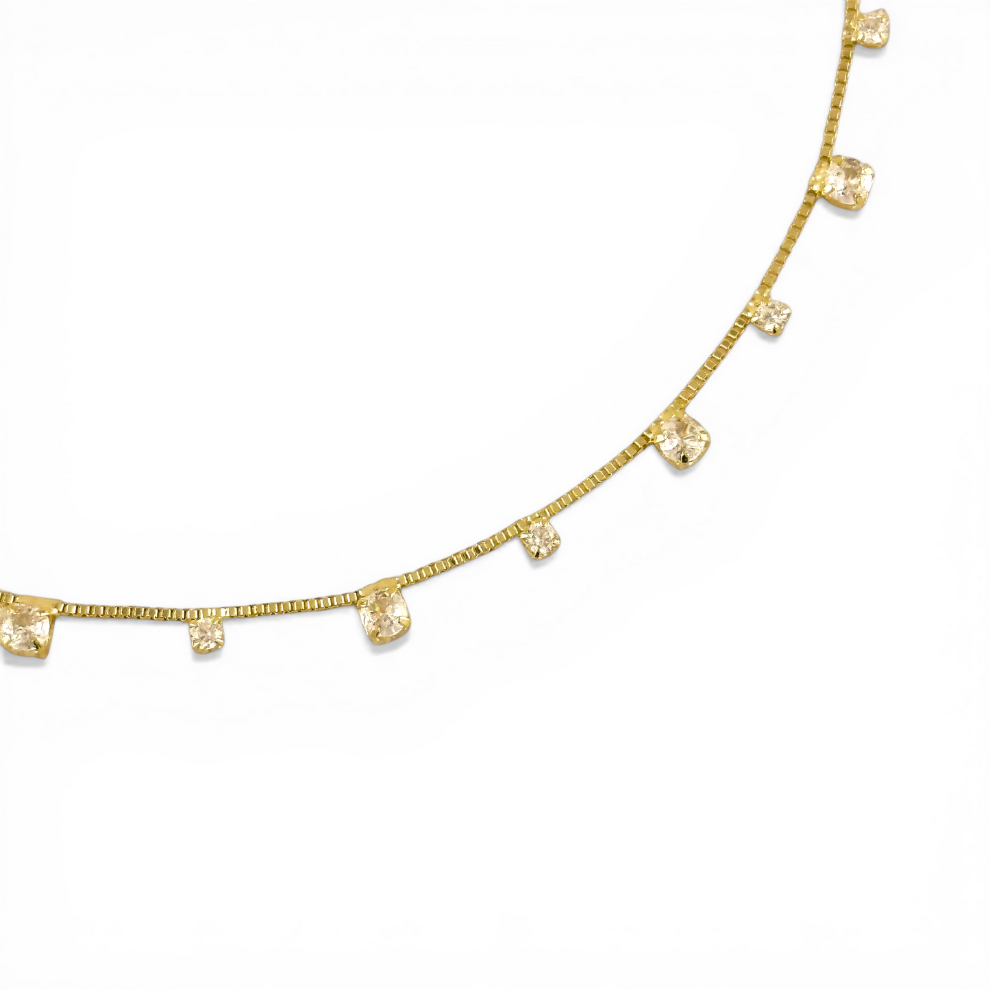 Micro CZ Drop 18K Gold Filled Anklet
