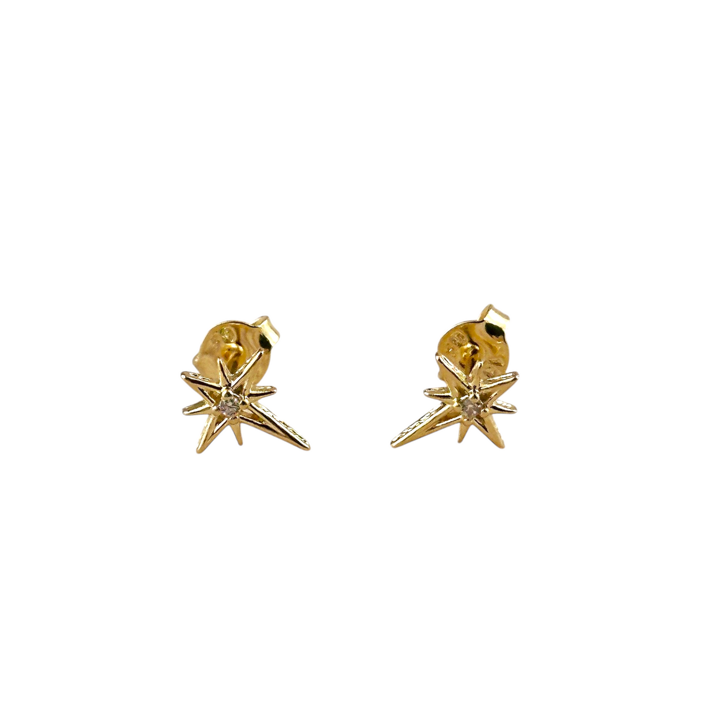 10mm CZ Starburst Stud 18k Gold Filled Earrings
