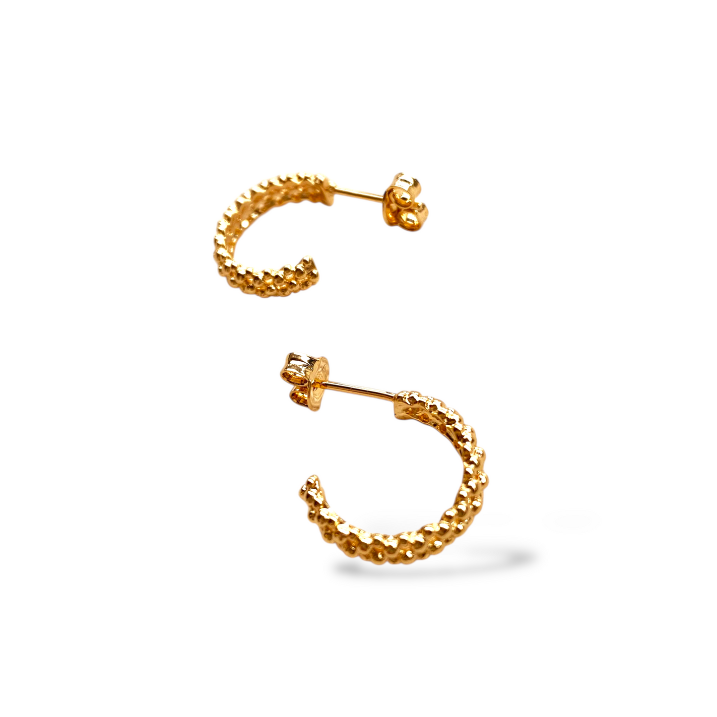 15mm Clustered Ball Open Hoop 18K Gold Filled Earrings
