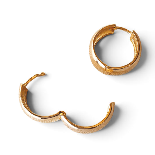 Chunky Huggie 22mm 18K Gold Filled Hoop Earrings