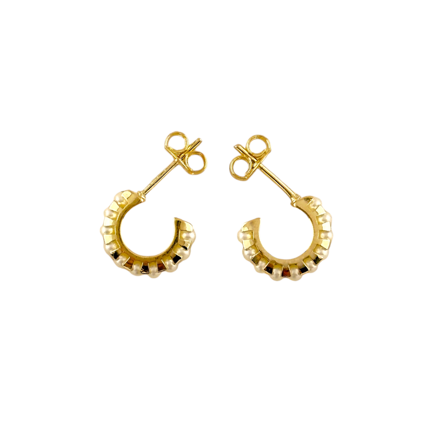 Pearl-Lined Open Hoop 18k Gold Filled Earrings