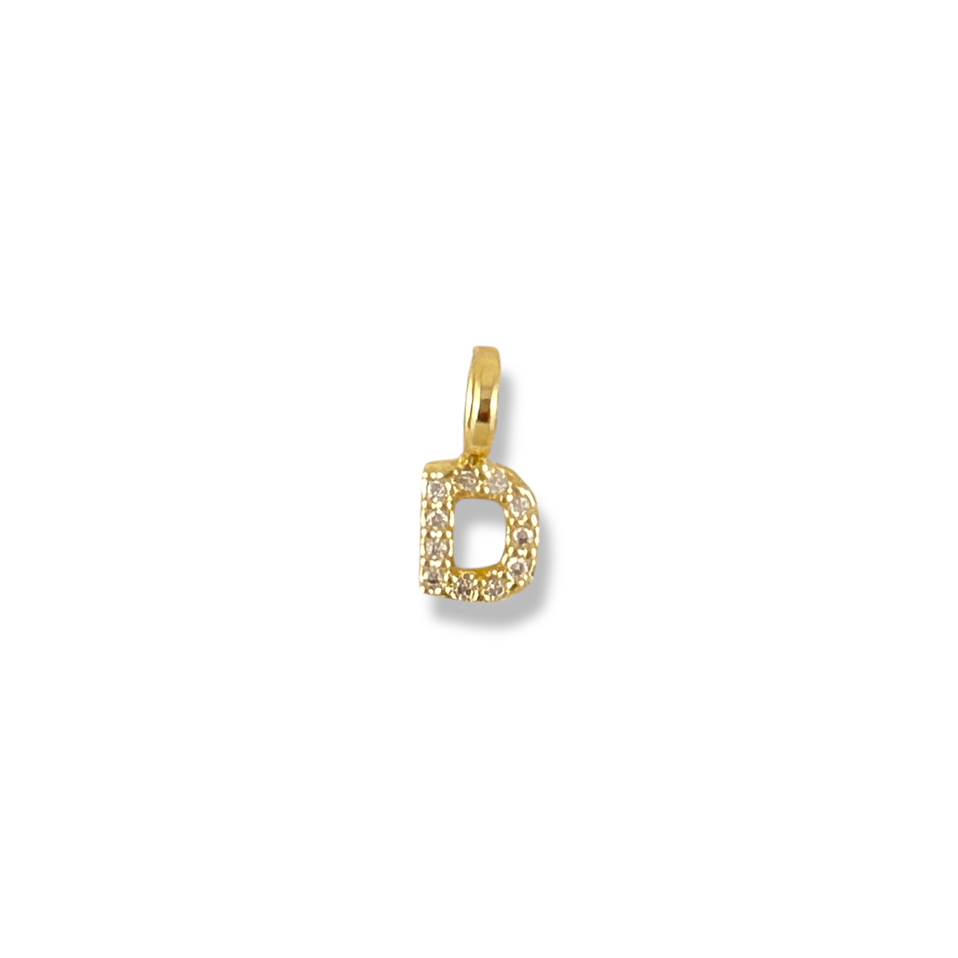 12mm Pavé Initial Letter 18k Gold Filled Charm