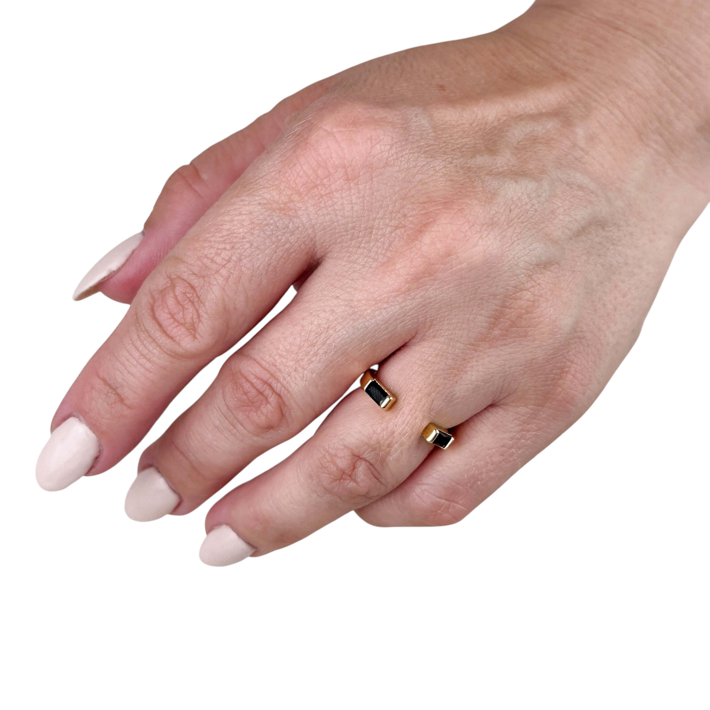 Baguette CZ Open 18k Gold Filled Ring