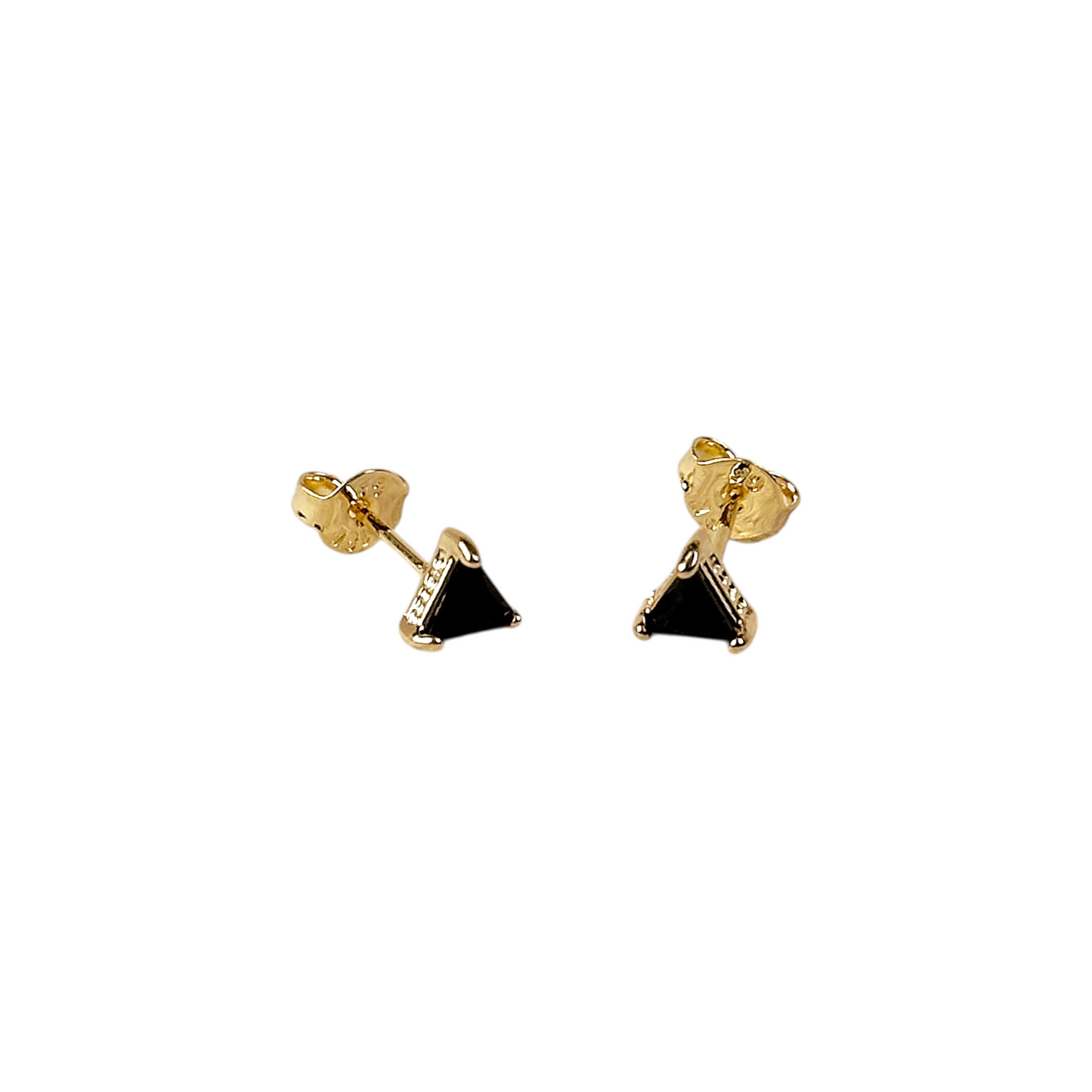 5mm CZ Triangle Stud 18K Gold Filled Earrings