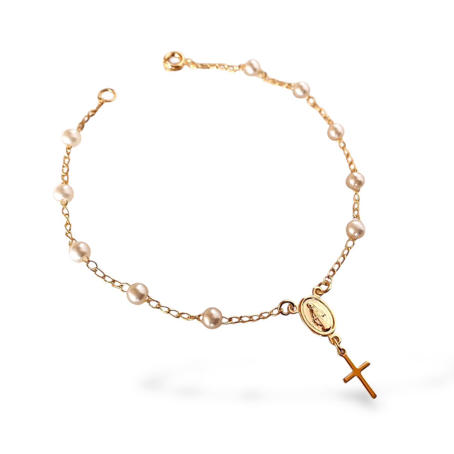 Pearl Rosary 18K Gold Filled Bracelet