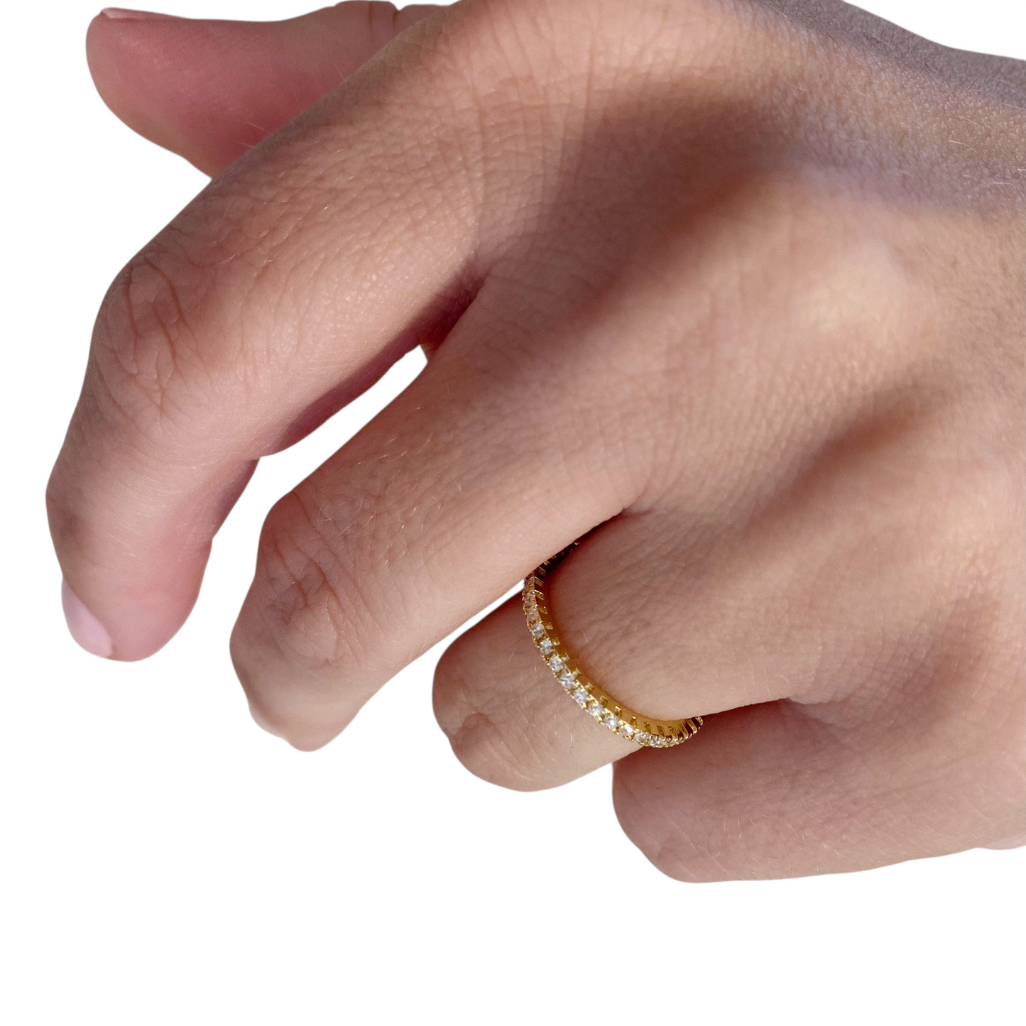 Micro CZ Eternity Band 18k Gold Filled Ring