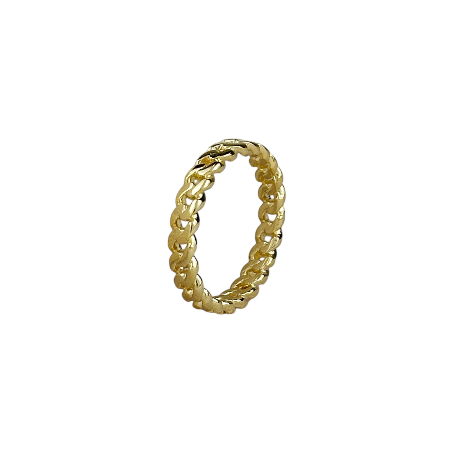 2.5mm Cuban Chain 18k Gold Filled Ring