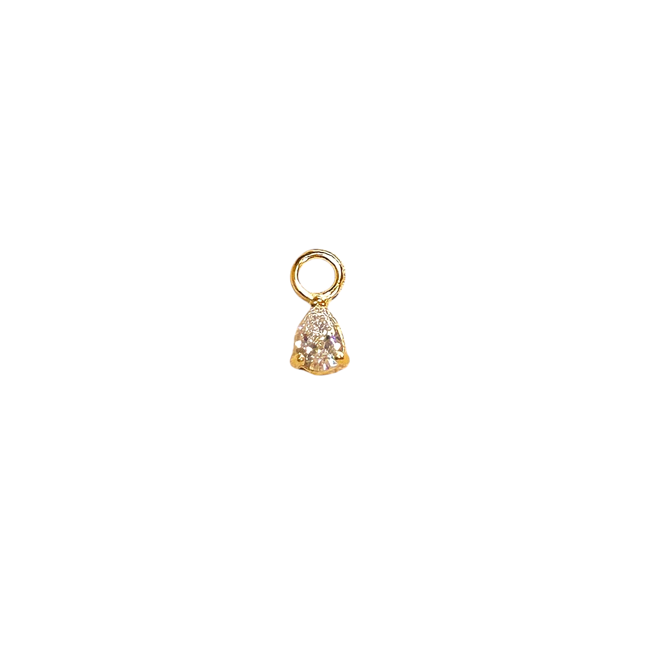 CZ Mini Drop Charm 18k Gold Filled Earring