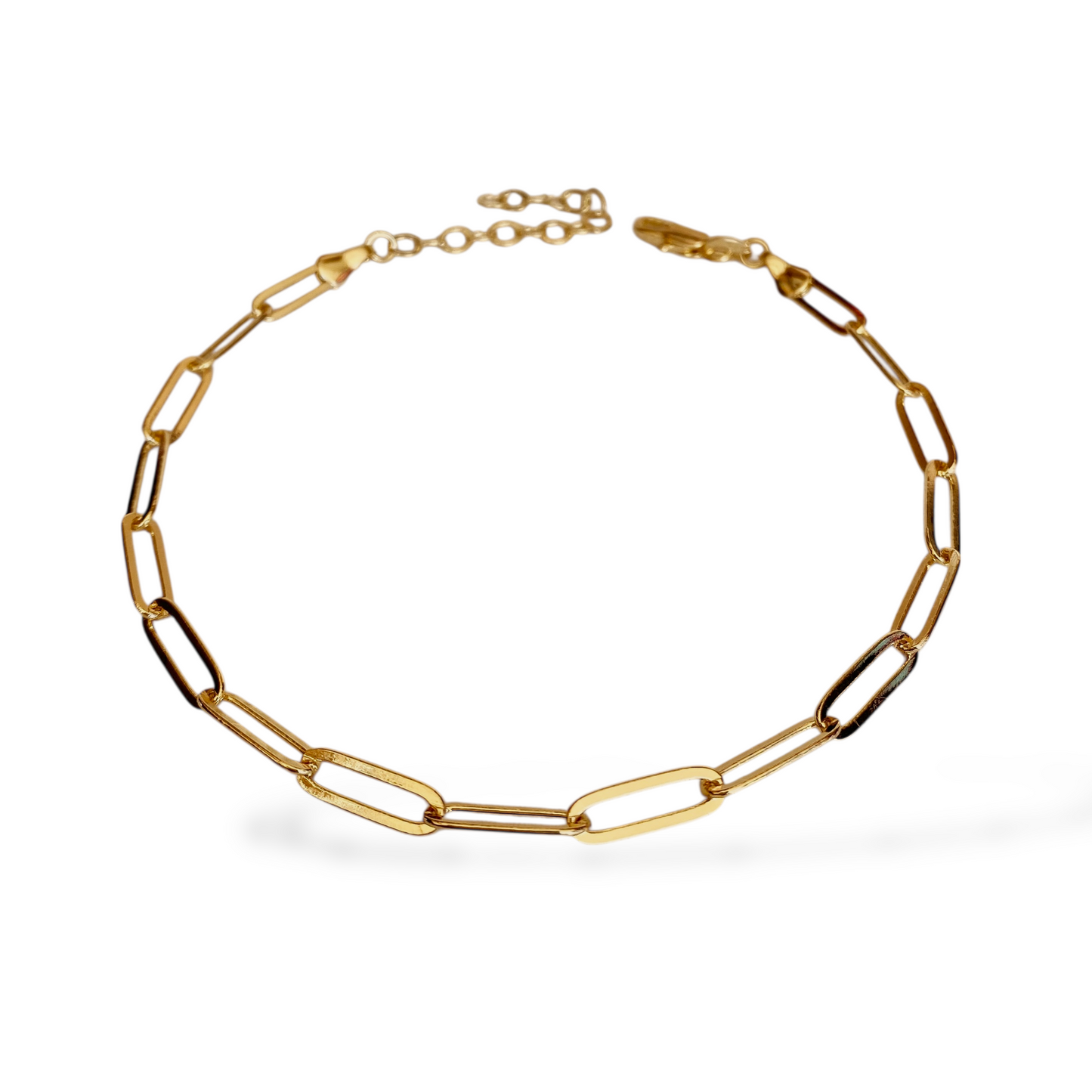 4.5mm Classic Paperclip Link Chain 18k Gold Filled Anklet