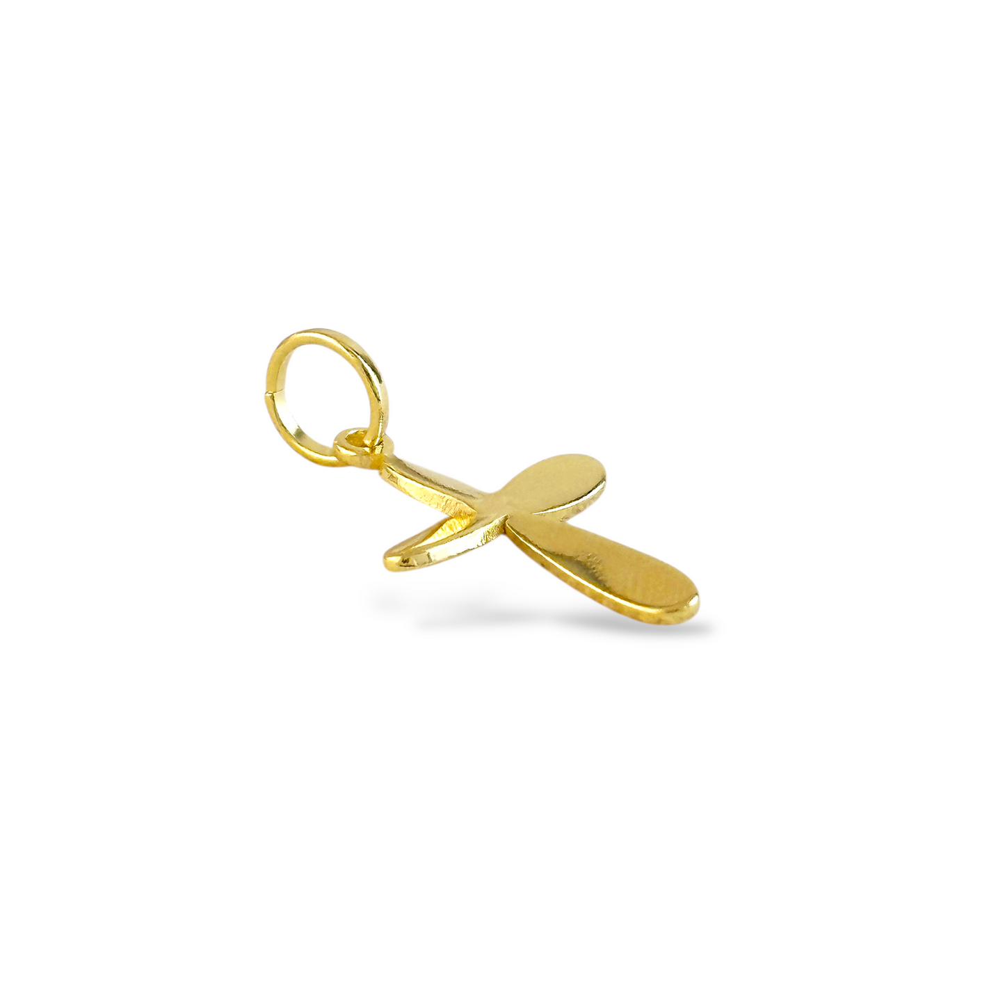 Cross Rounded Polished 28mm 18K Gold Filled Pendant