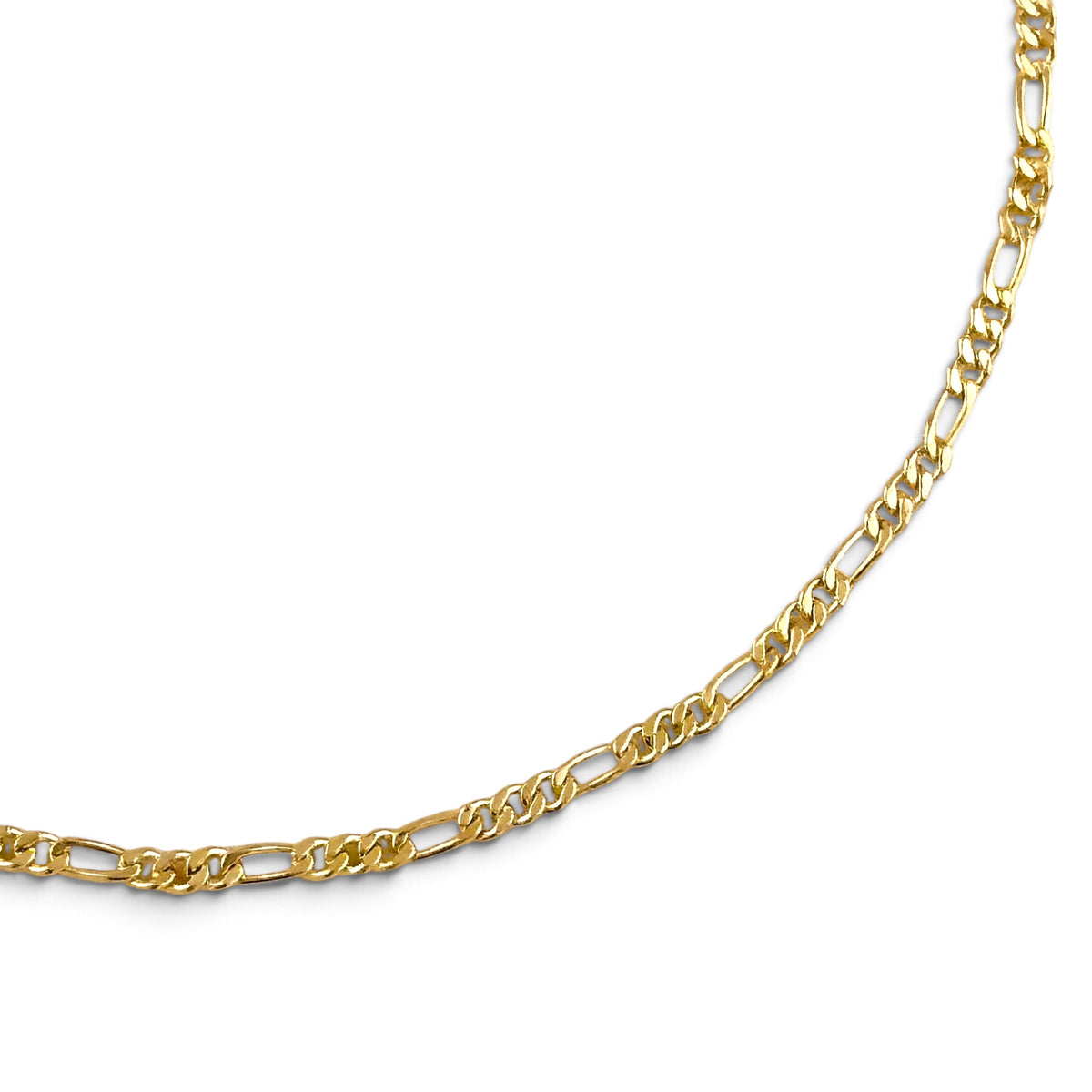Figaro Chain 1.5mm Bracelet in 18K gold-filled, view 2