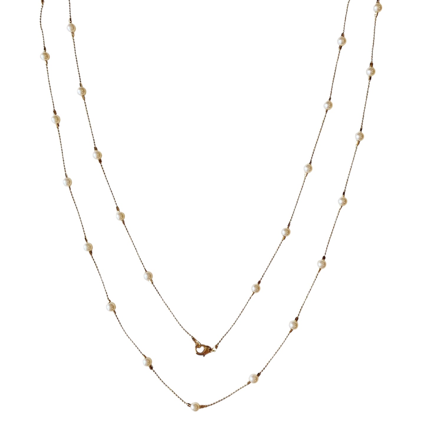 Long Pearl 18k Gold Filled Necklace