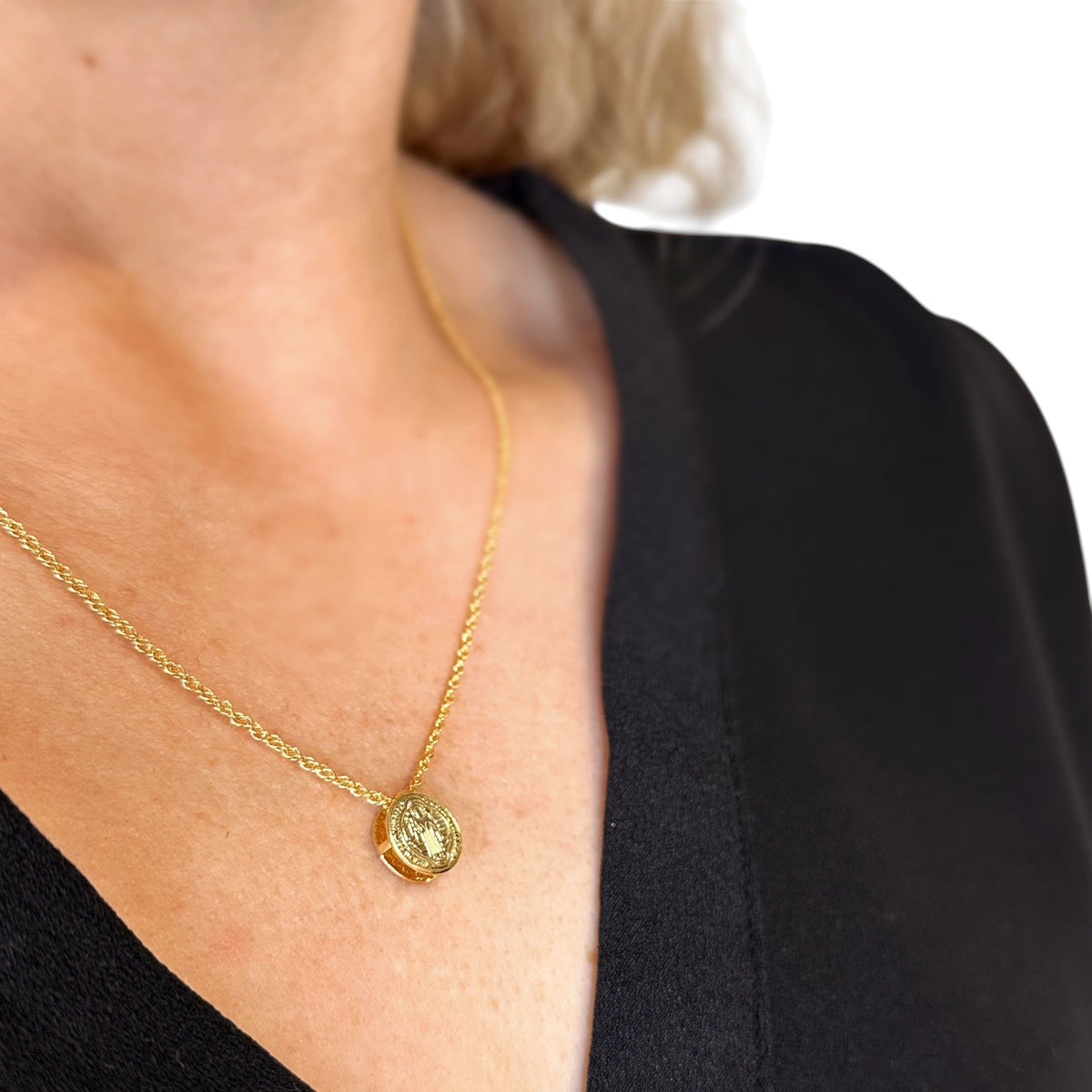 Saint Benedict Double-Sided 18K Gold Filled Necklace