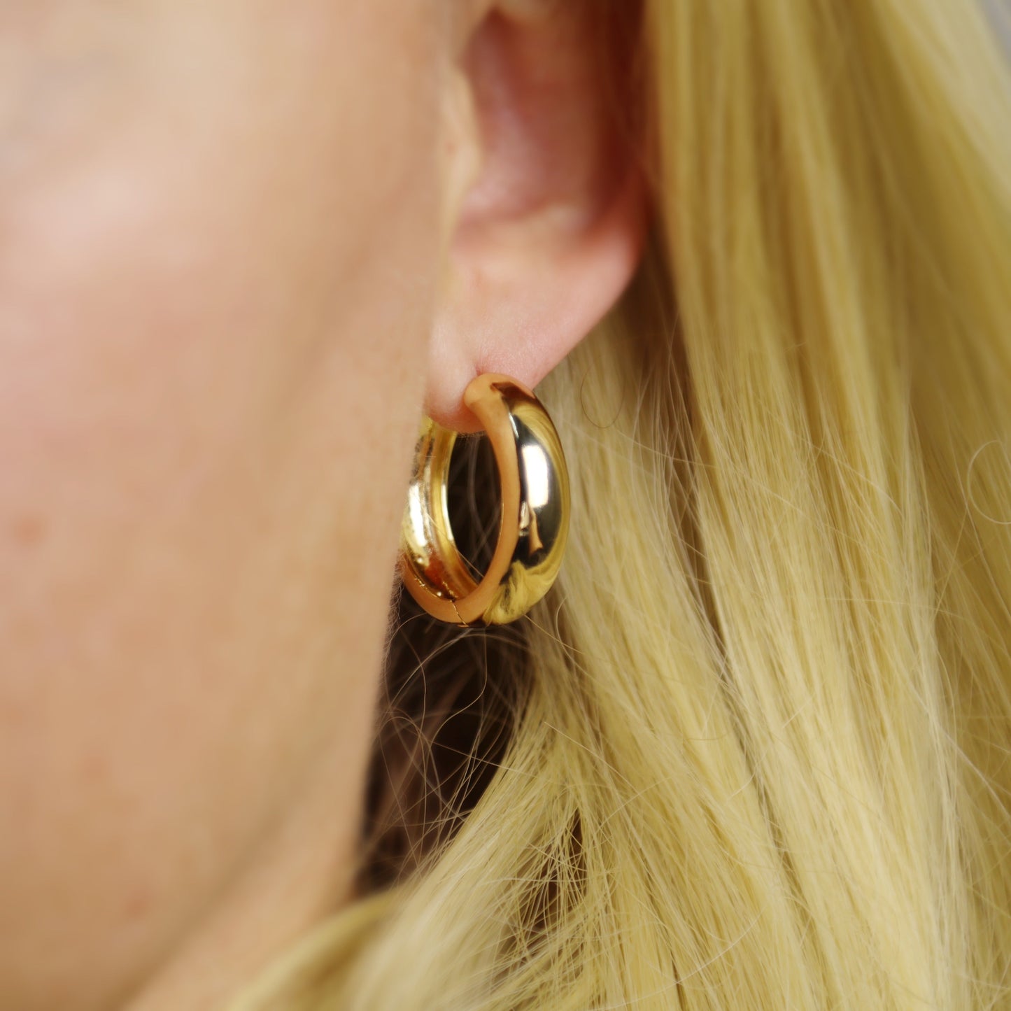 Bold Huggie Hoop 18k Gold Filled Earrings