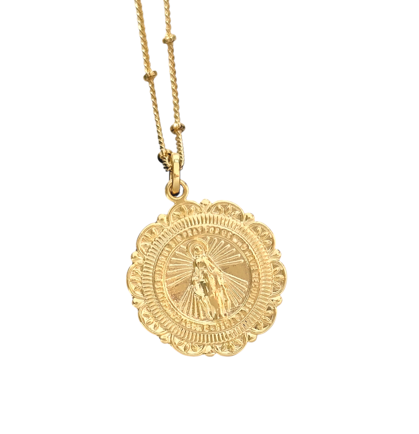Fleur-de-Lis Medal 18K Gold Filled Pendant